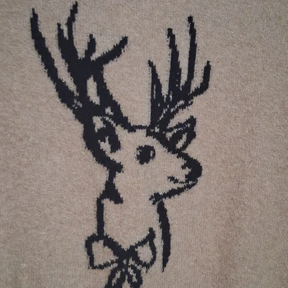LOFT Beige Sweater with Stag Design - Picture 3 of 4